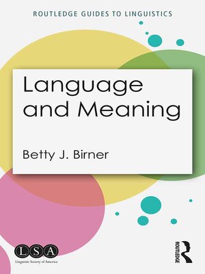 cover image of Language and Meaning